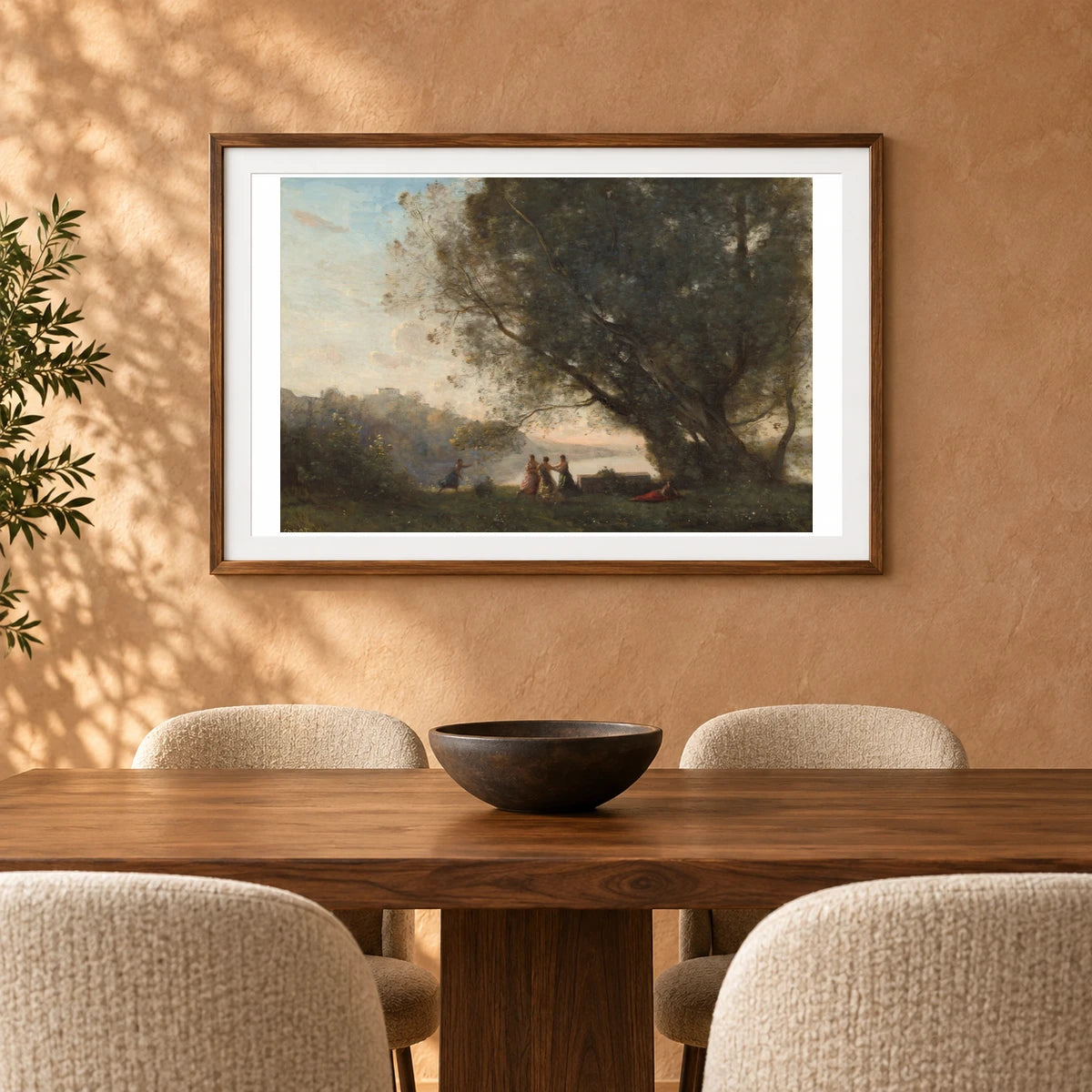 Dance Under The Trees At The Edge Of The Lake 2014.136.25 — Famous Paintings shown in a styled interior