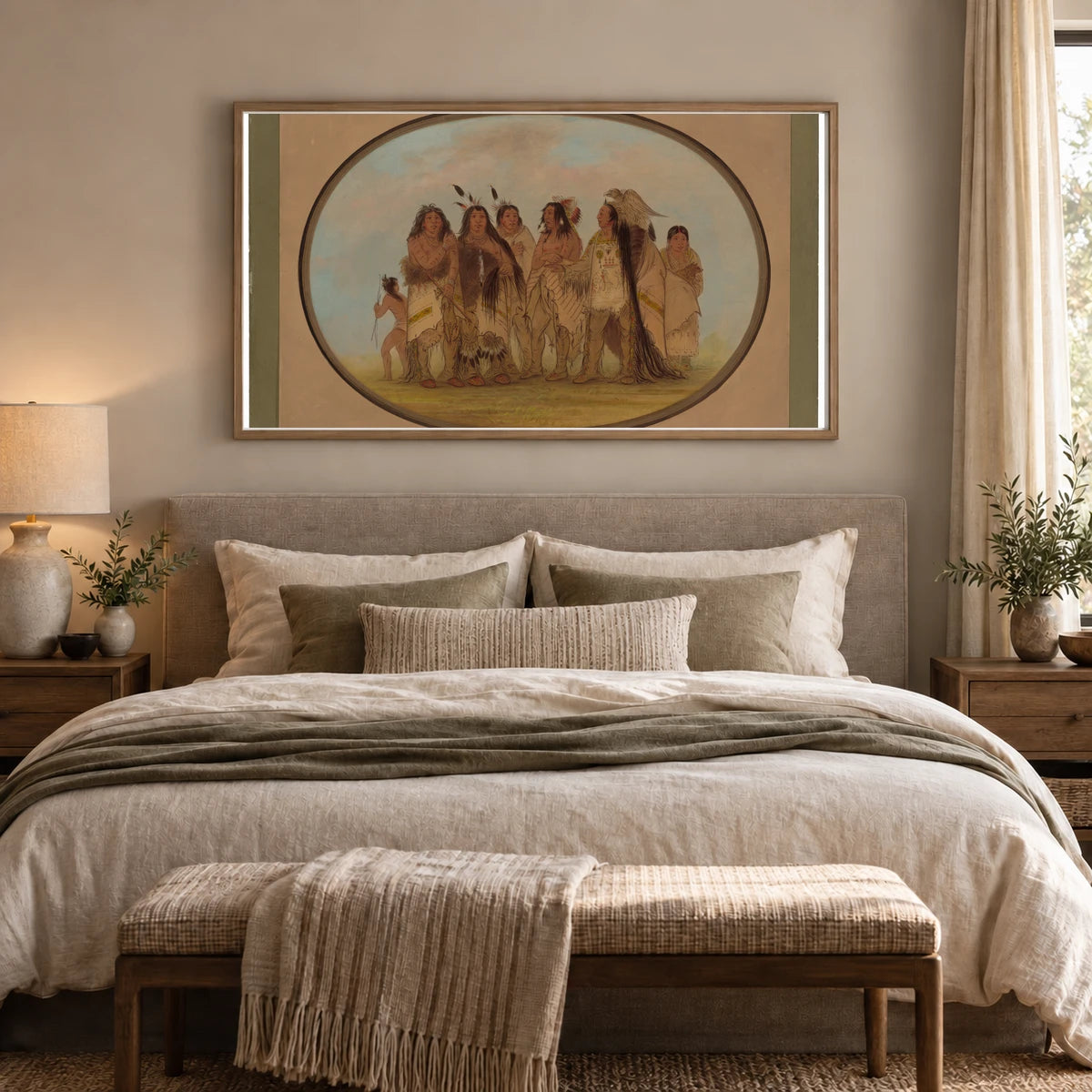 Distinguished Crow Indians 1965.16.20 — Famous Paintings shown in a styled interior