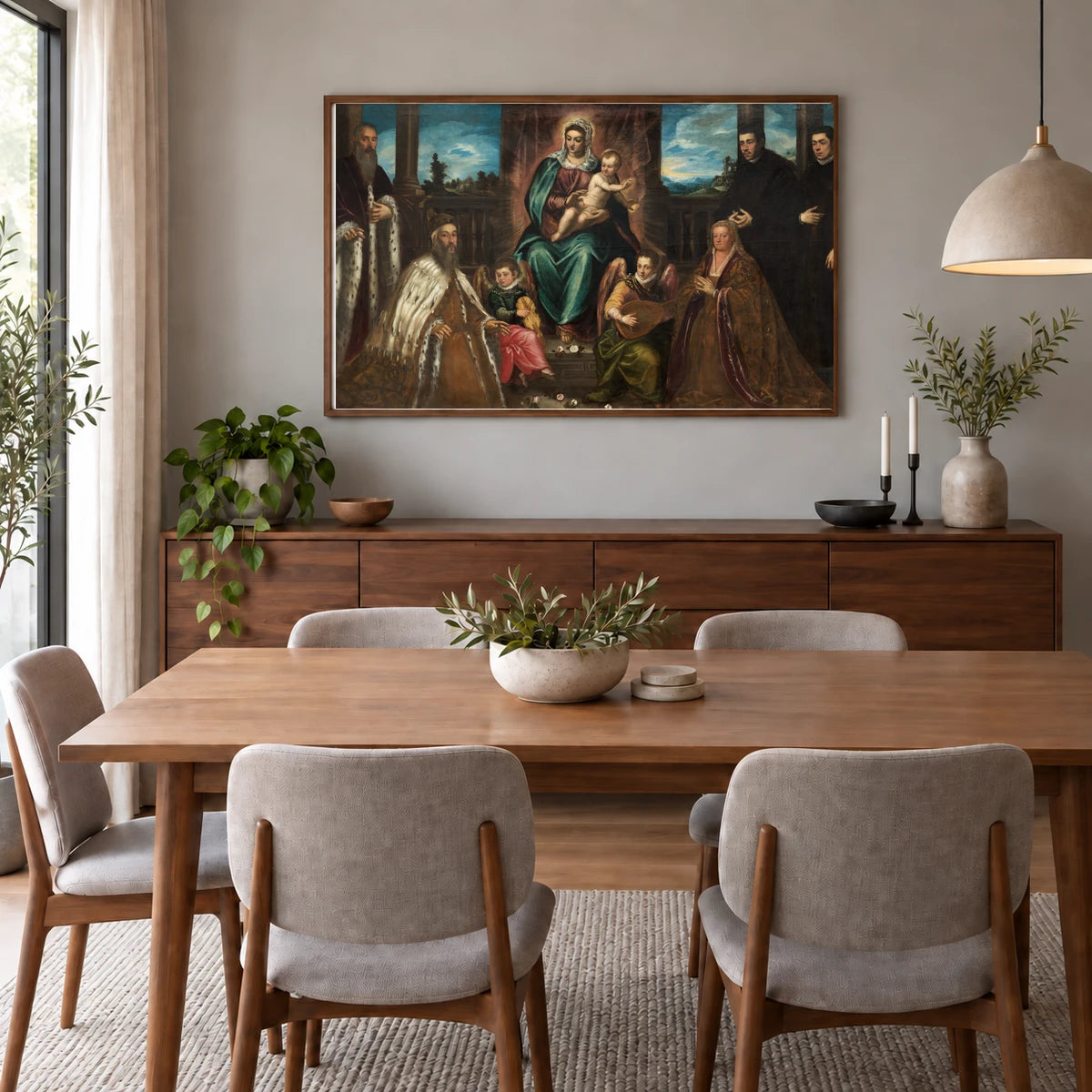 Doge Alvise Mocenigo And Family Before The Madonna And Child 1961.9.44 — Famous Paintings shown in a styled interior