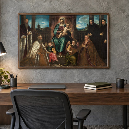 Doge Alvise Mocenigo And Family Before The Madonna And Child 1961.9.44 — Famous Paintings shown in a styled interior
