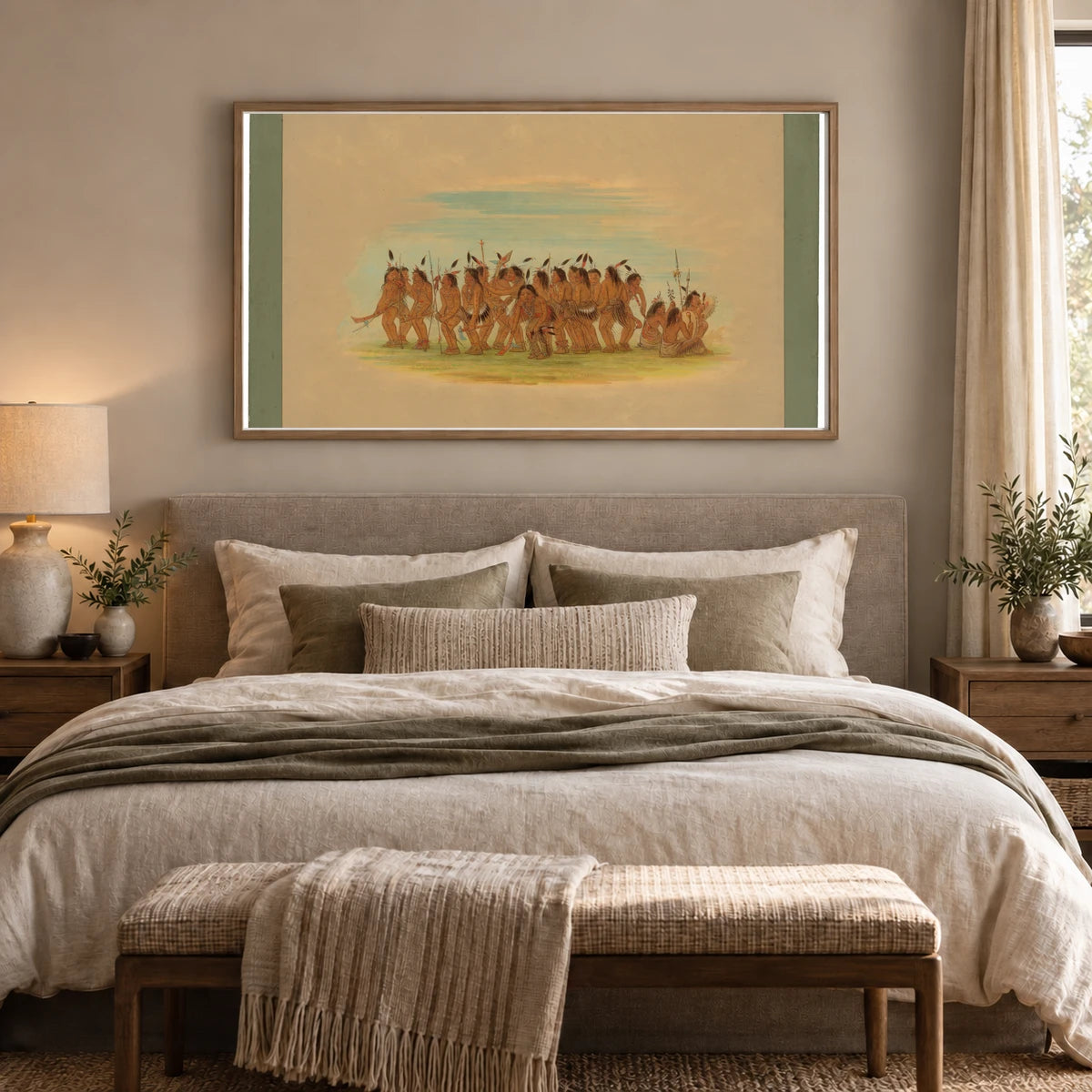 Dog Dance Sioux 1965.16.6 — Famous Paintings shown in a styled interior