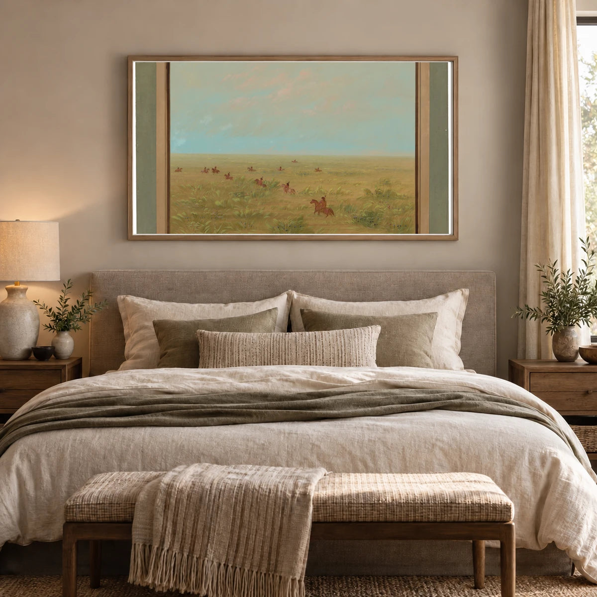 Driving The Pampas For Wild Cattle Connibo 1965.16.278 — Famous Paintings shown in a styled interior