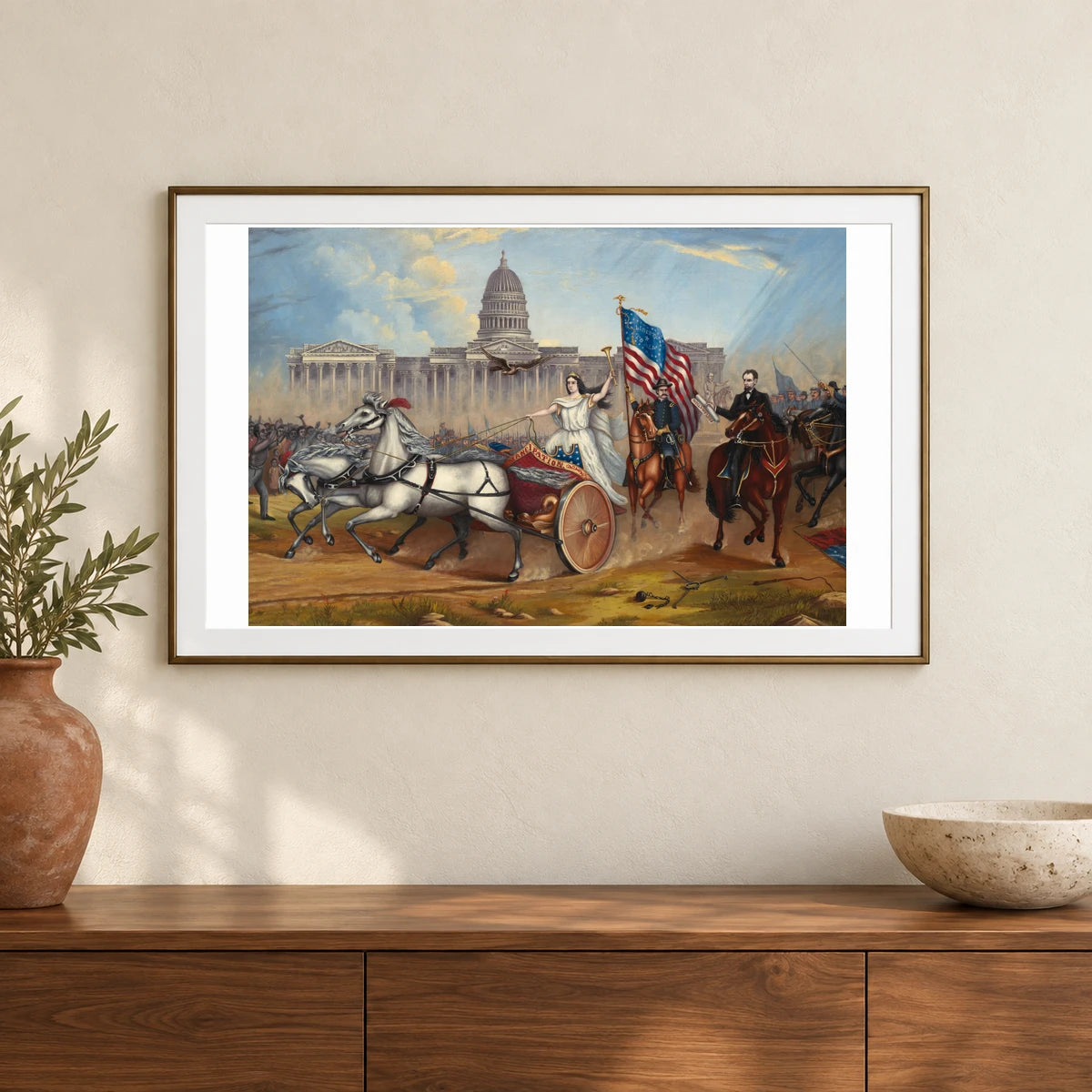 Emancipation Proclamation 1955.11.10 — Famous Paintings shown in a styled interior