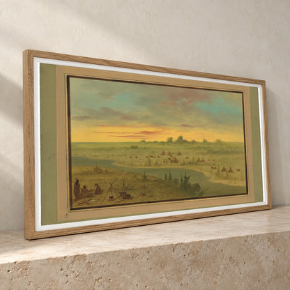 Encampment Of Pawnee Indians At Sunset 1965.16.65 — Famous Paintings famous paintings print by SaamCrafts