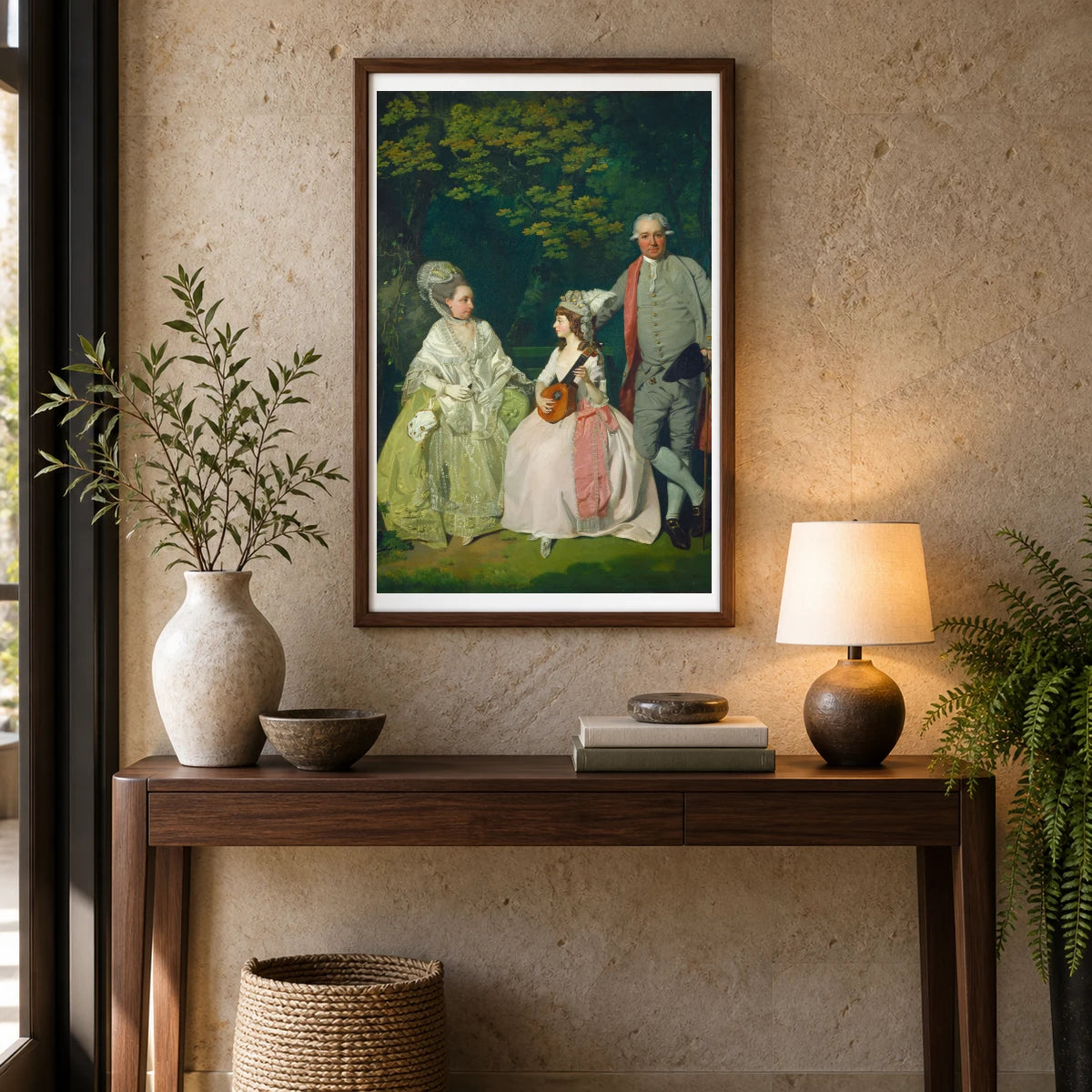 Family Group 1983.1.43 — Famous Paintings shown in a styled interior
