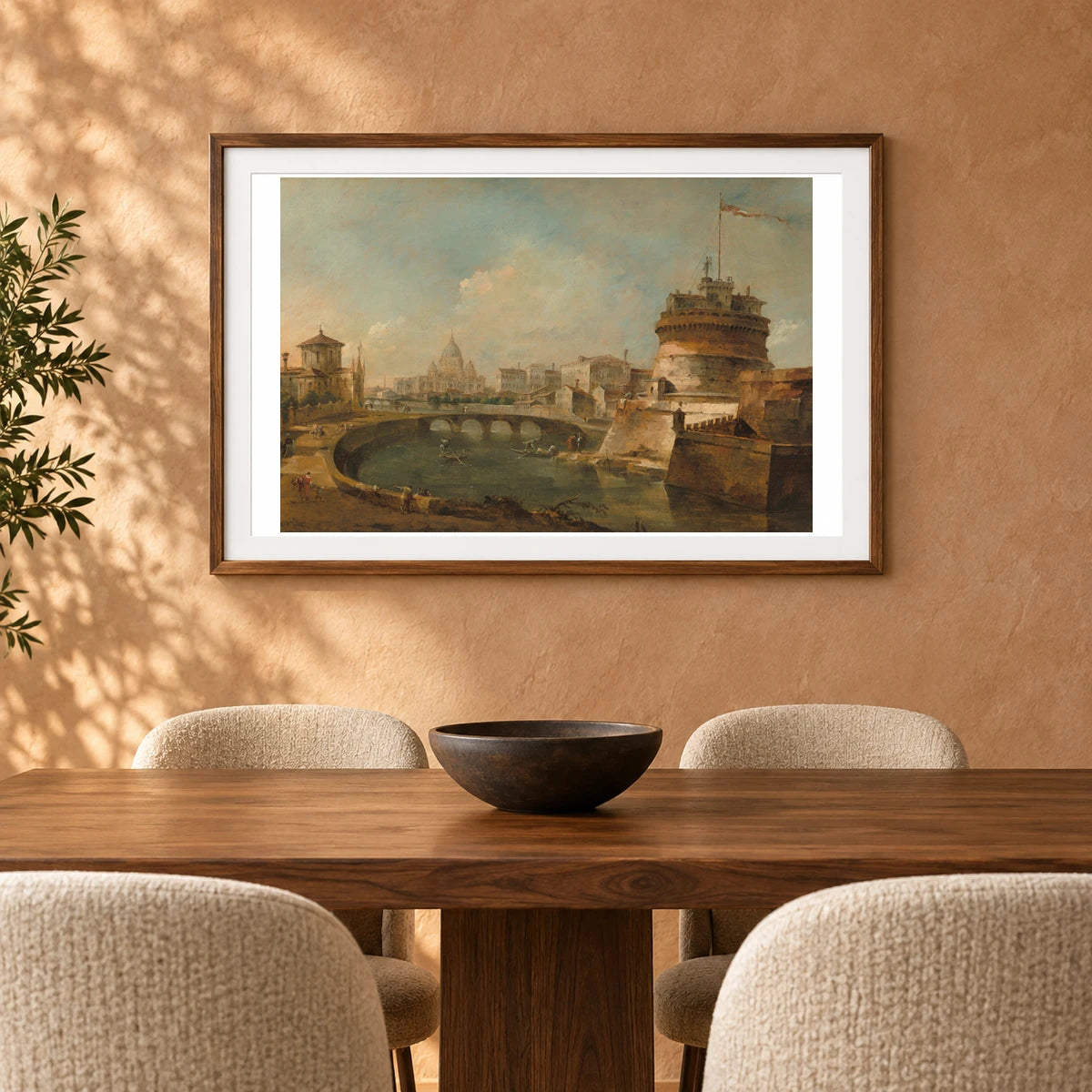 Fanciful View Of The Castel Sant Angelo, Rome 1956.9.2 — Famous Paintings shown in a styled interior