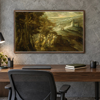 Fantastic Landscape With Figures 1952.4.1 — Famous Paintings shown in a styled interior