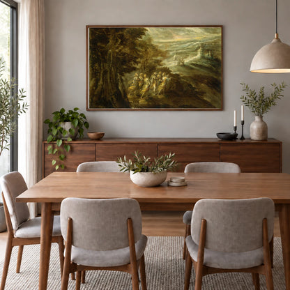Fantastic Landscape With Figures 1952.4.1 — Famous Paintings shown in a styled interior