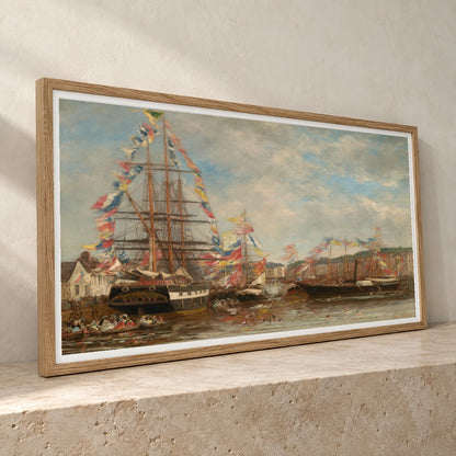 Festival In The Harbor Of Honfleur 1983.1.10 — Famous Paintings famous paintings print by SaamCrafts