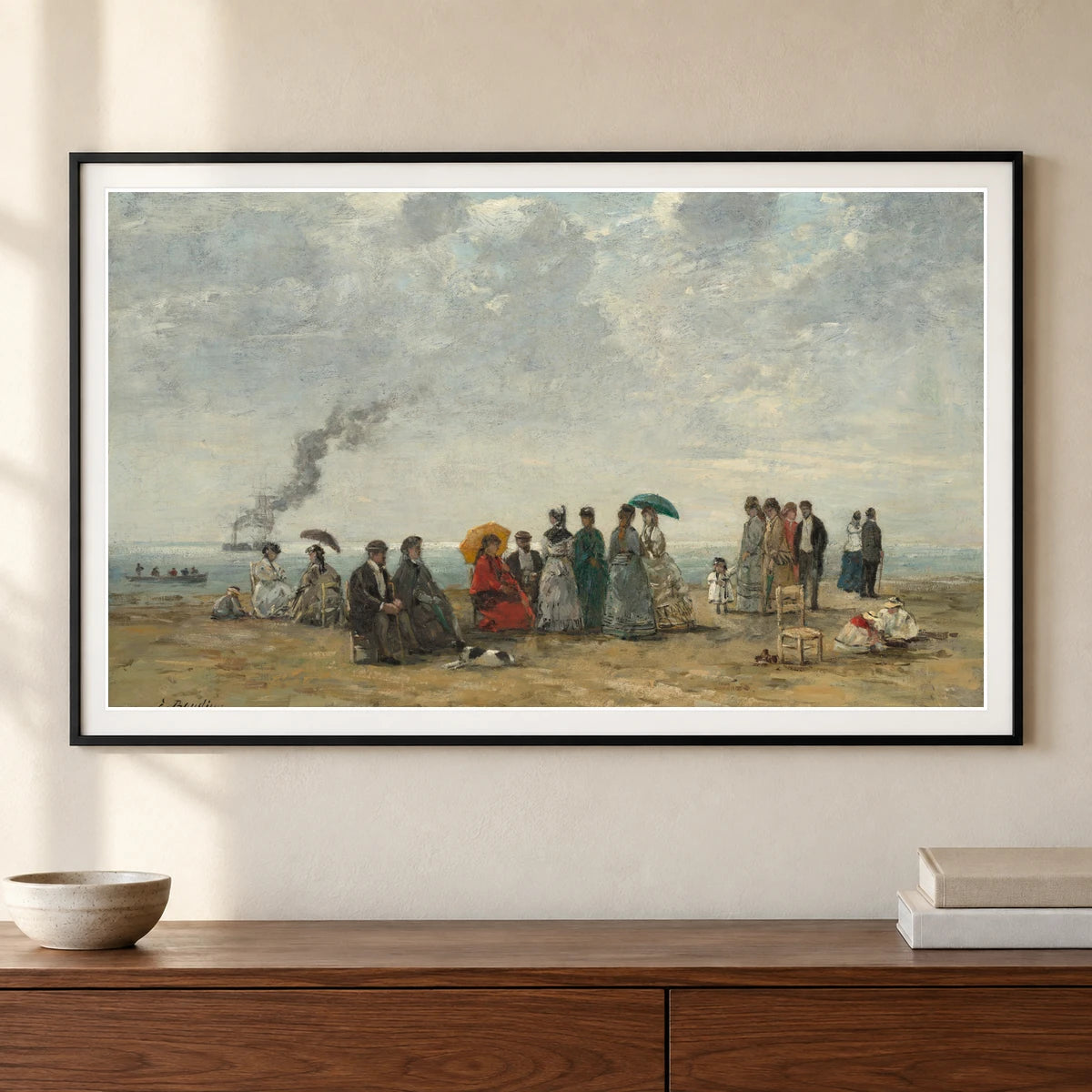 Figures On The Beach 1983.1.12 — Famous Paintings shown in a styled interior