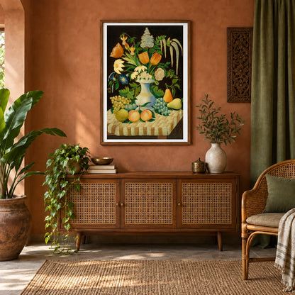 Flowers And Fruit 1953.5.101 — Famous Paintings shown in a styled interior