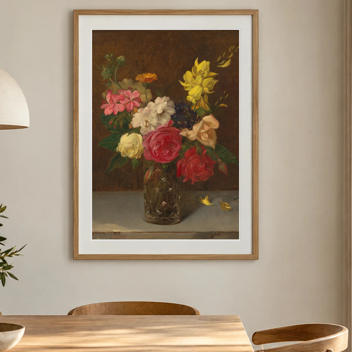 Flowers In A Cut Glass Vase 2018.44.1 — Famous Paintings shown in a styled interior