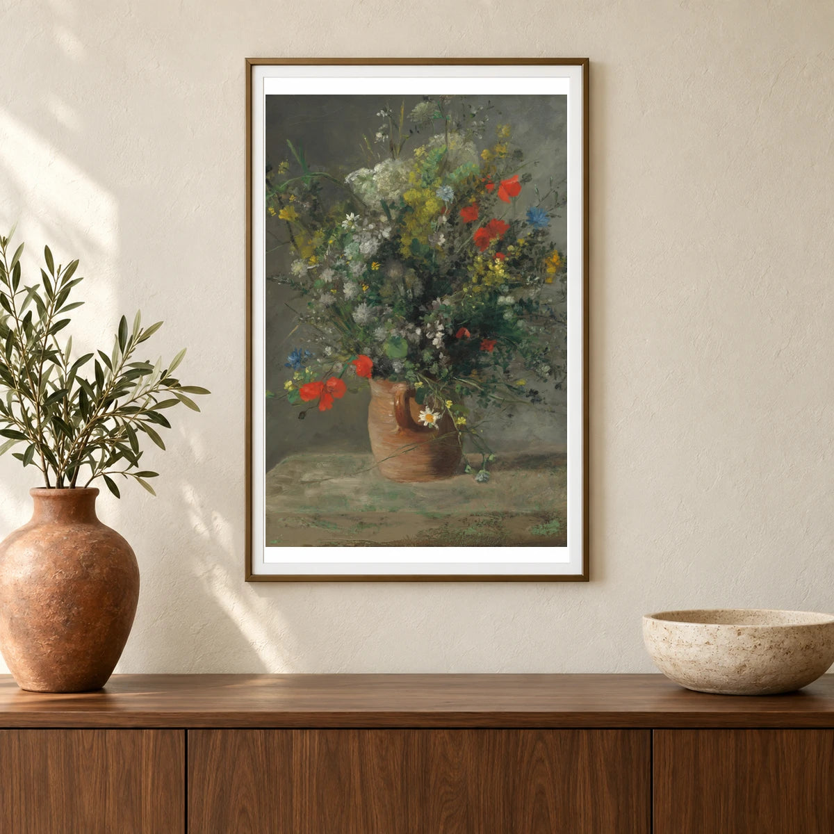Flowers In A Vase 1983.1.32 — Famous Paintings shown in a styled interior