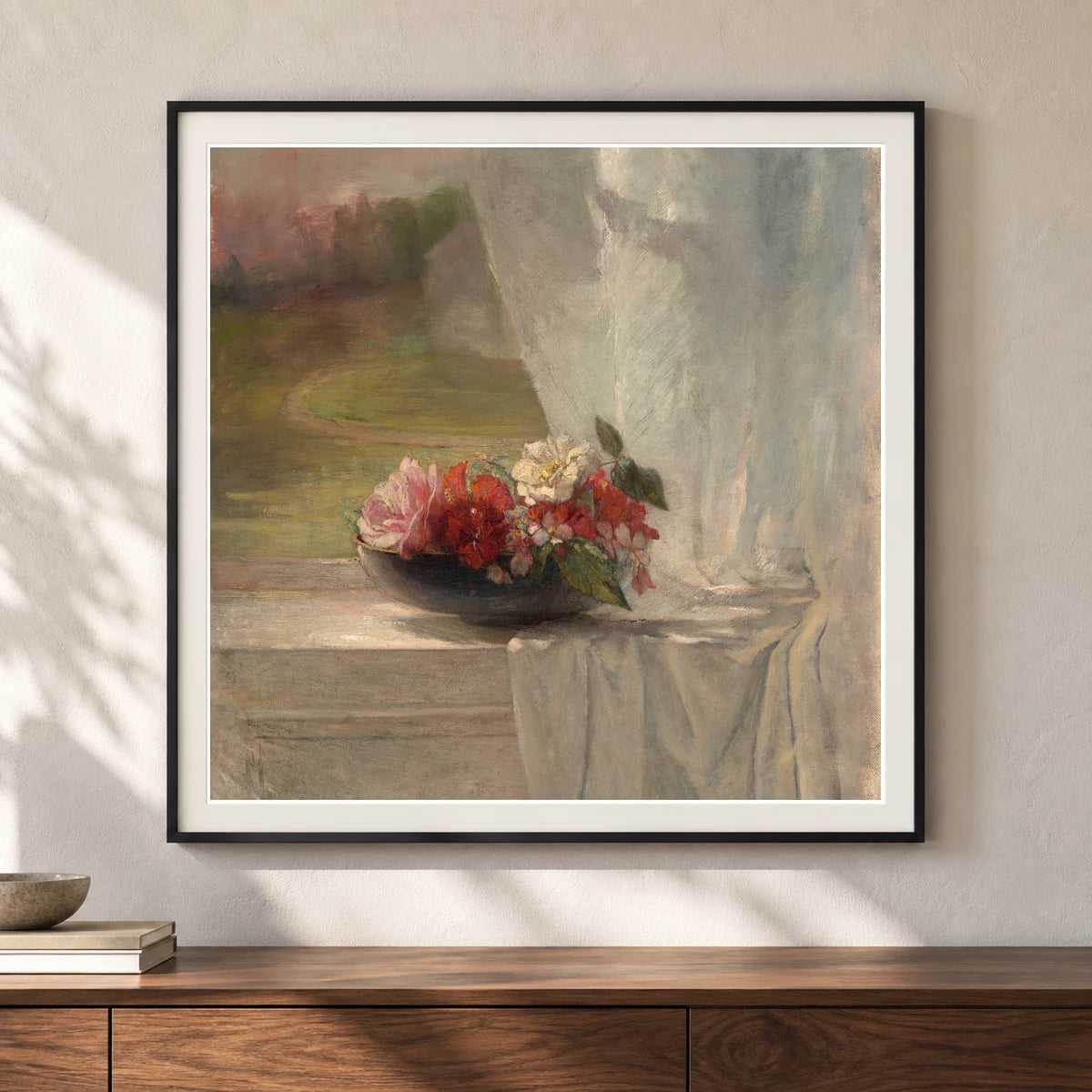 Flowers On A Window Ledge 2014.79.25 — Famous Paintings shown in a styled interior