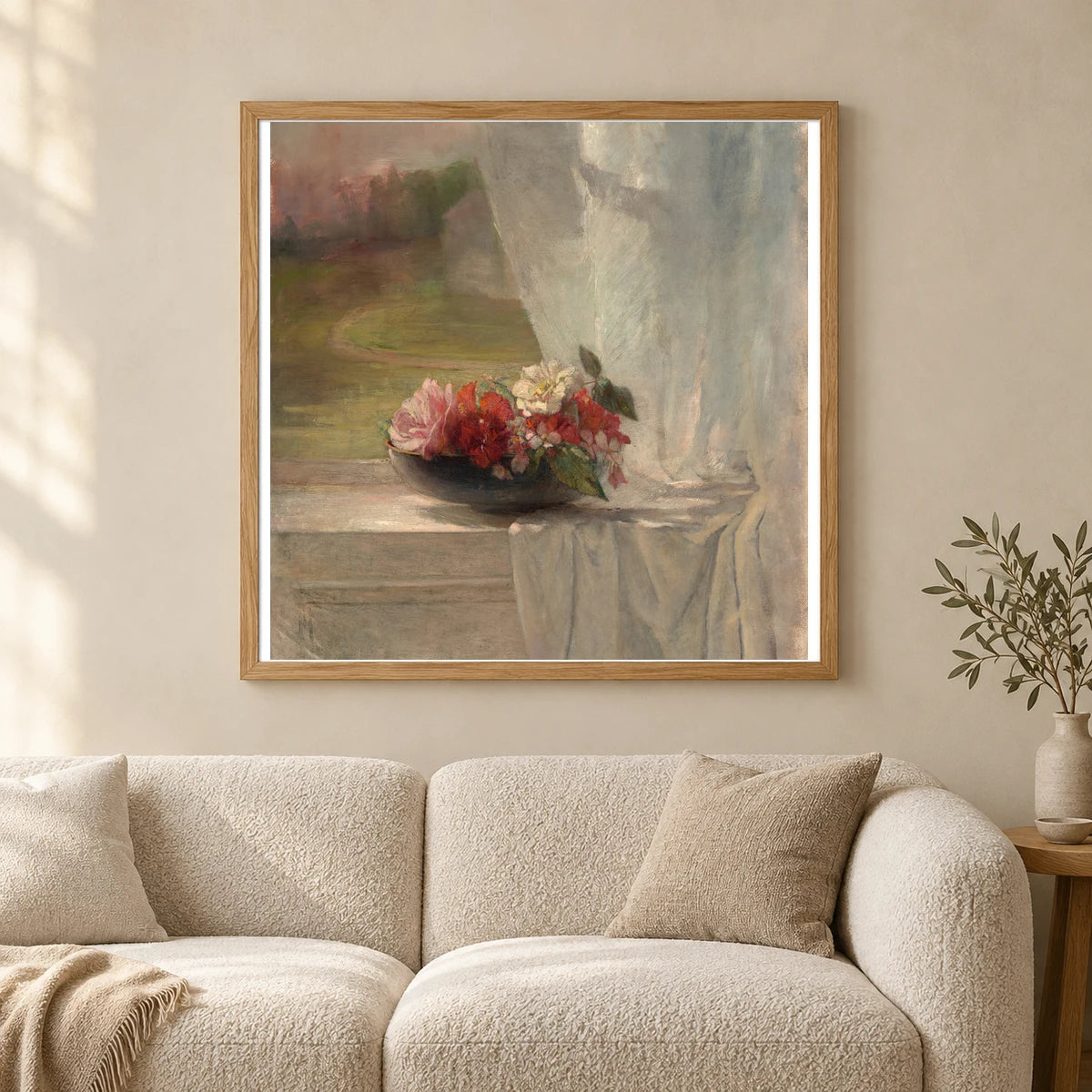 Flowers On A Window Ledge 2014.79.25 — Famous Paintings shown in a styled interior