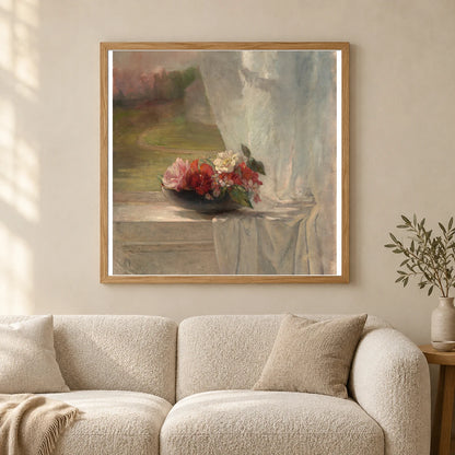 Flowers On A Window Ledge 2014.79.25 — Famous Paintings shown in a styled interior