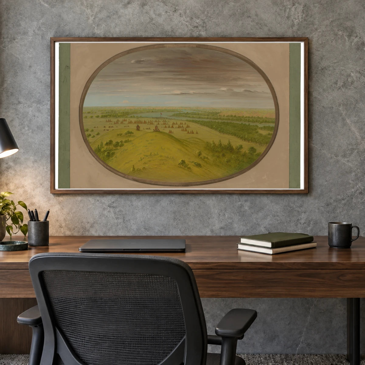 Fort Union 1965.16.186 — Famous Paintings shown in a styled interior