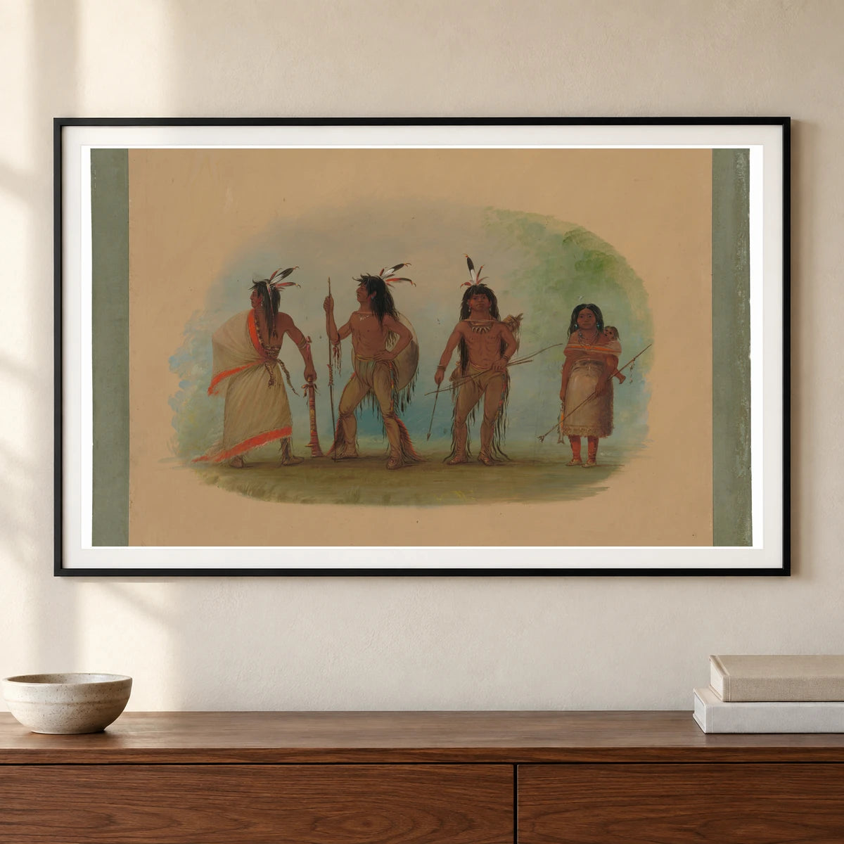 Four Apachee Indians 1965.16.146 — Famous Paintings shown in a styled interior