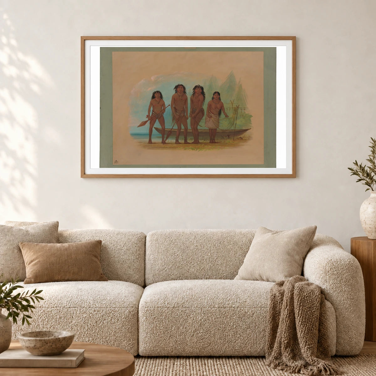 Four Fuegian Indians 1965.16.254 — Famous Paintings shown in a styled interior