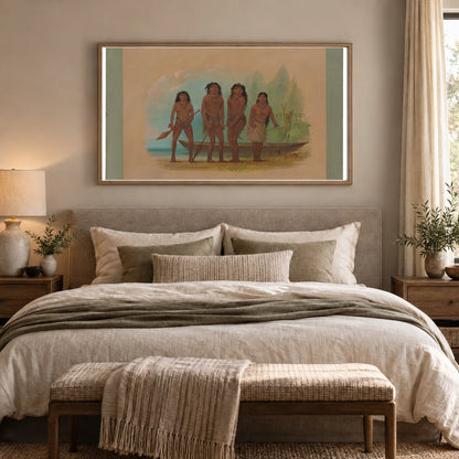 Four Fuegian Indians 1965.16.254 — Famous Paintings shown in a styled interior