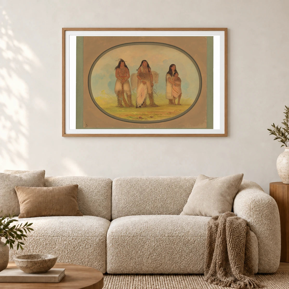 Four Kiowa Indians 1965.16.44 — Famous Paintings shown in a styled interior