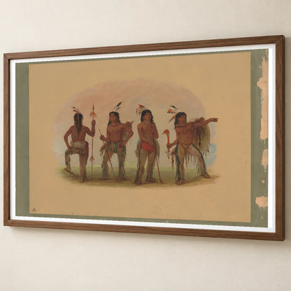 Four Navaho Warriors 1965.16.148 — Famous Paintings famous paintings print by SaamCrafts