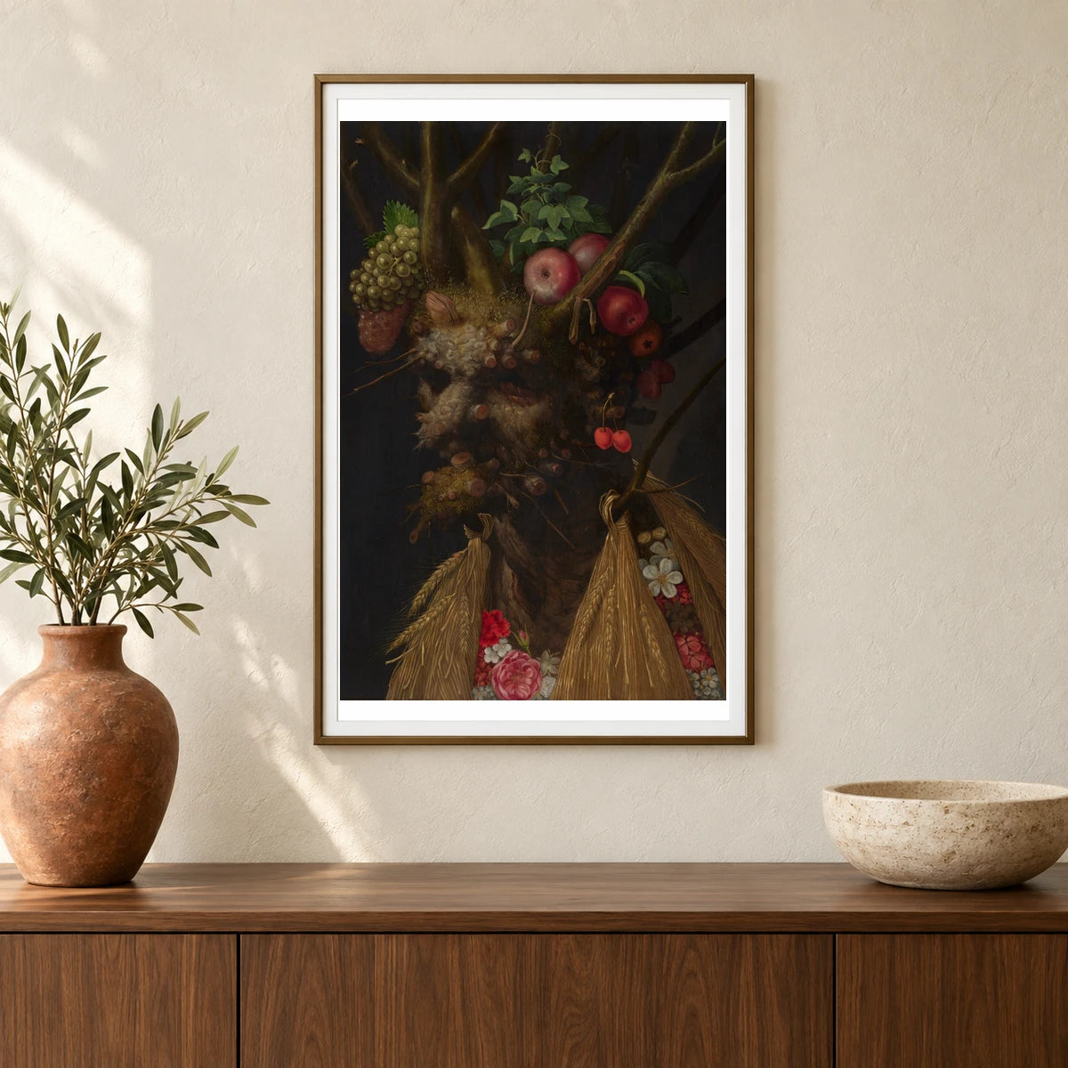 Four Seasons In One Head 2010.77.1 — Famous Paintings shown in a styled interior