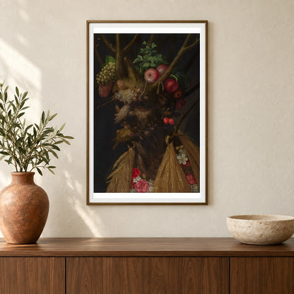 Four Seasons In One Head 2010.77.1 — Famous Paintings shown in a styled interior