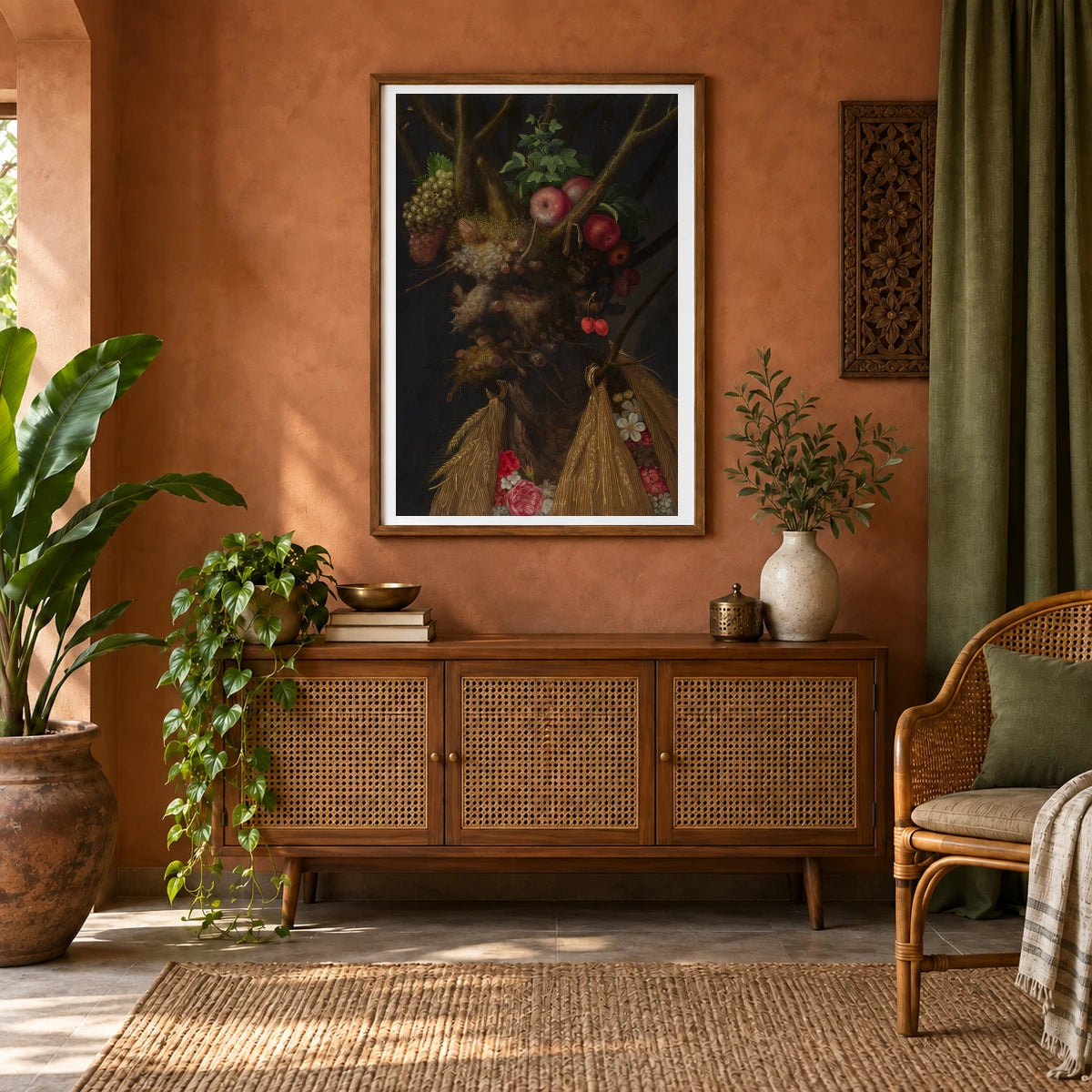 Four Seasons In One Head 2010.77.1 — Famous Paintings shown in a styled interior