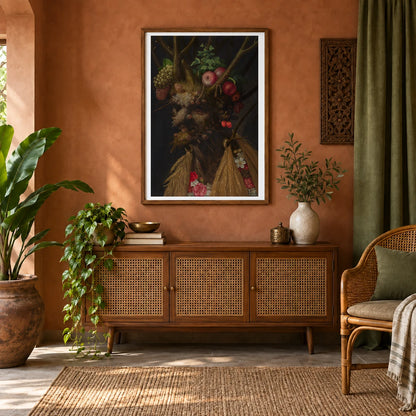 Four Seasons In One Head 2010.77.1 — Famous Paintings shown in a styled interior
