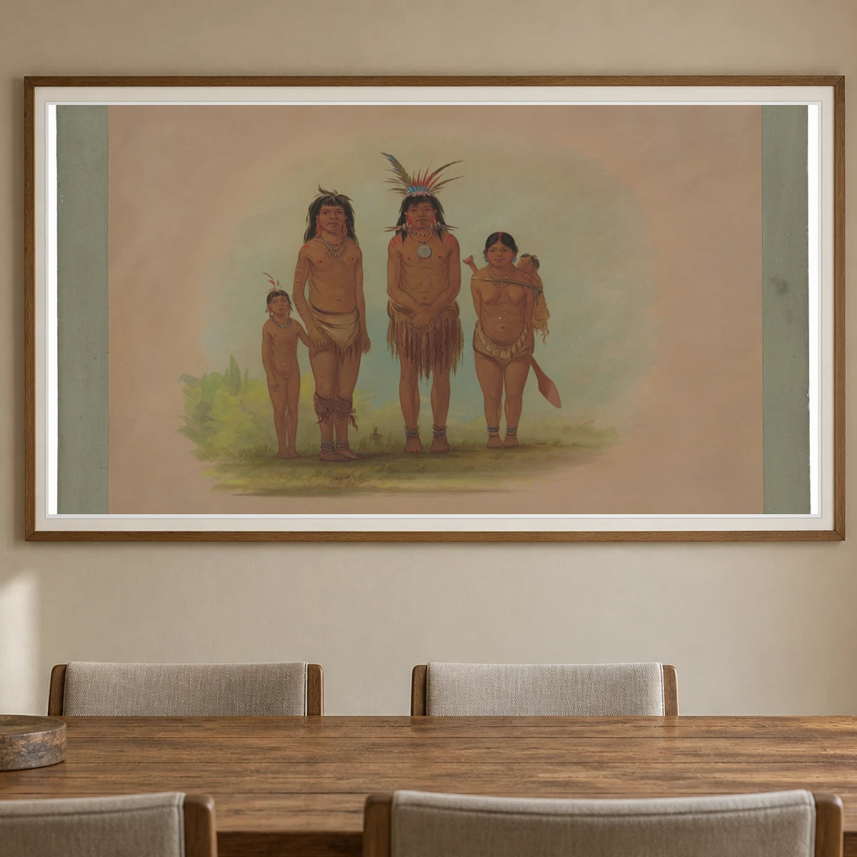 Four Sepibo Indians 1965.16.234 — Famous Paintings shown in a styled interior
