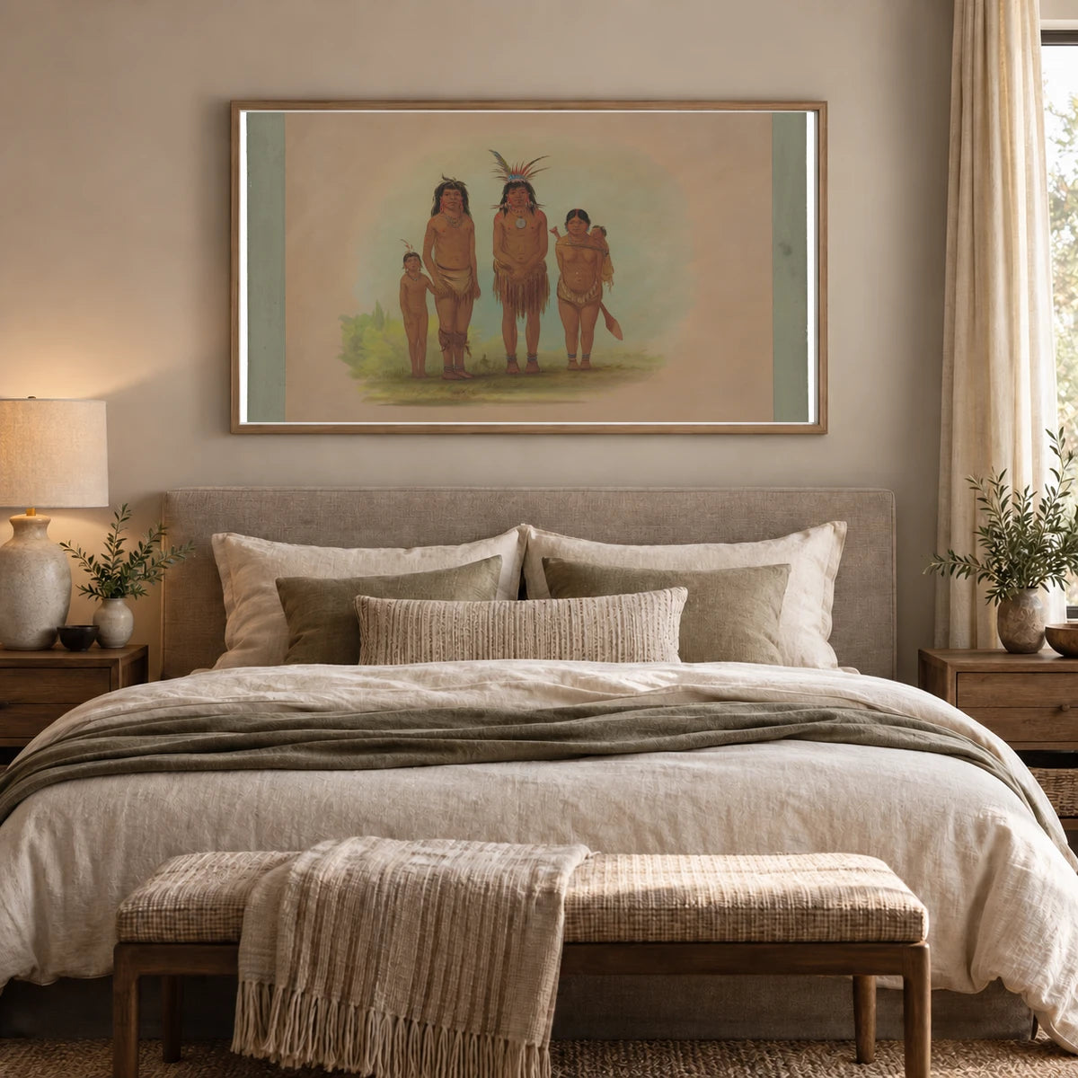 Four Sepibo Indians 1965.16.234 — Famous Paintings shown in a styled interior