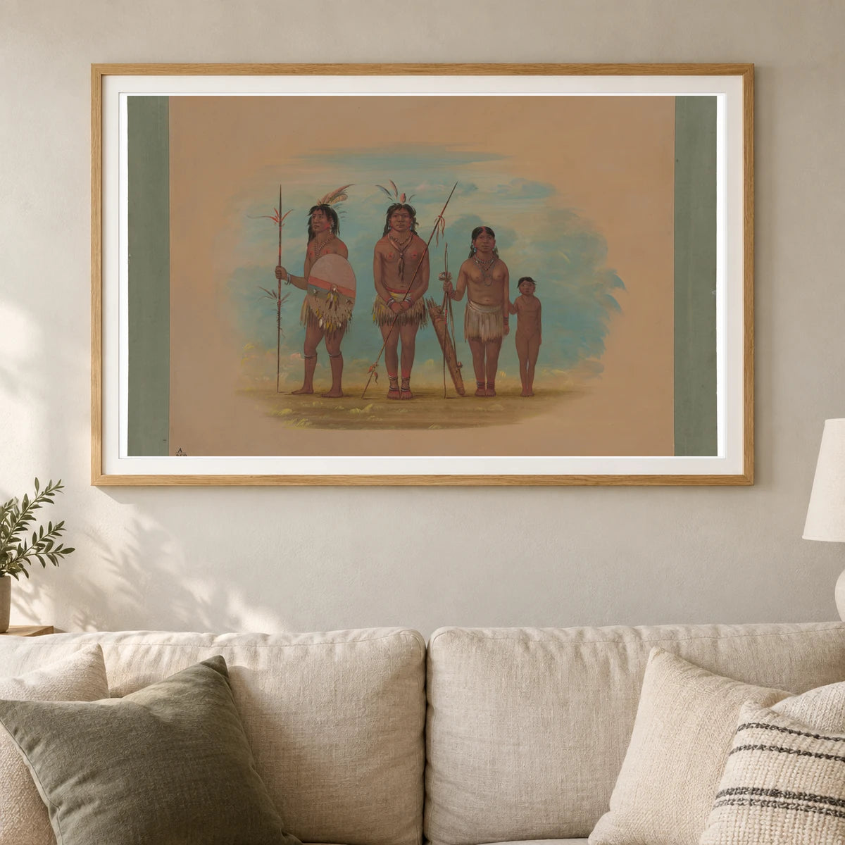 Four Xingu Indians 1965.16.237 — Famous Paintings shown in a styled interior