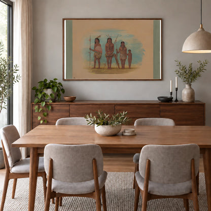 Four Xingu Indians 1965.16.237 — Famous Paintings shown in a styled interior