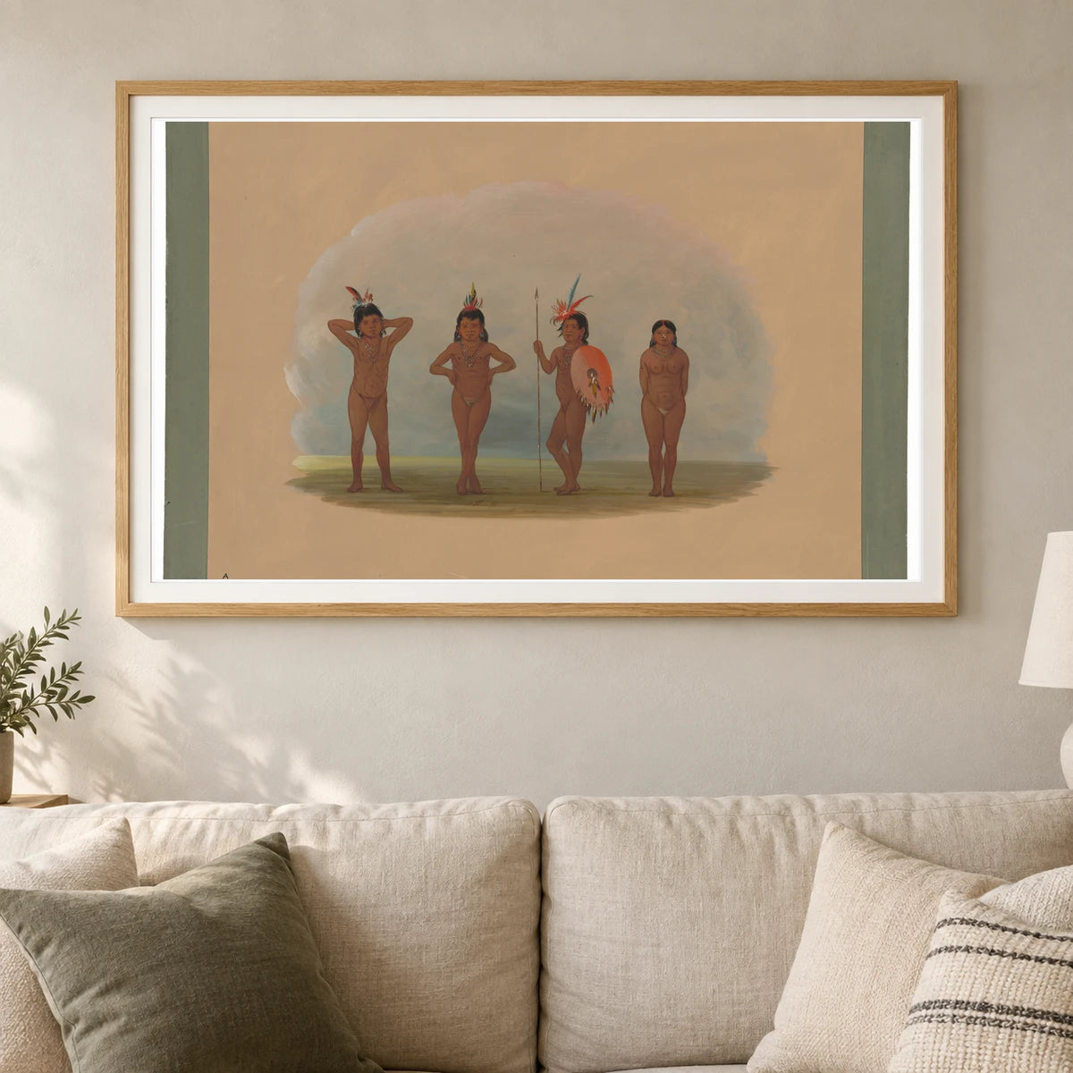 Four Zurumati Children 1965.16.229 — Famous Paintings shown in a styled interior