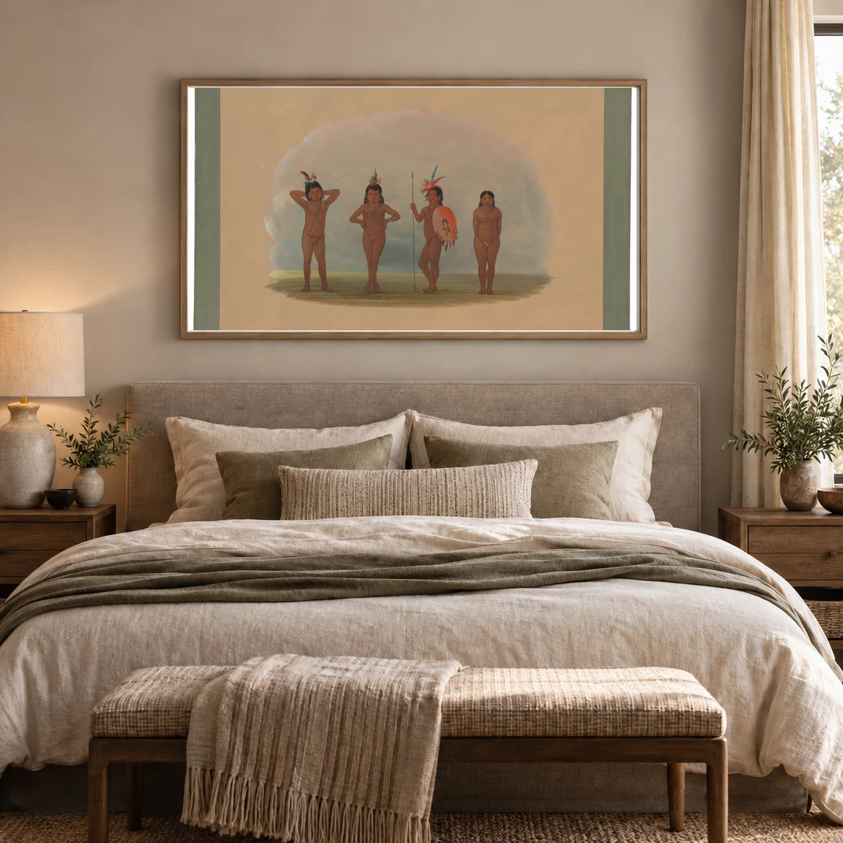 Four Zurumati Children 1965.16.229 — Famous Paintings shown in a styled interior
