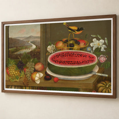Fruit And Baltimore Oriole 1980.62.47 — Famous Paintings famous paintings print by SaamCrafts