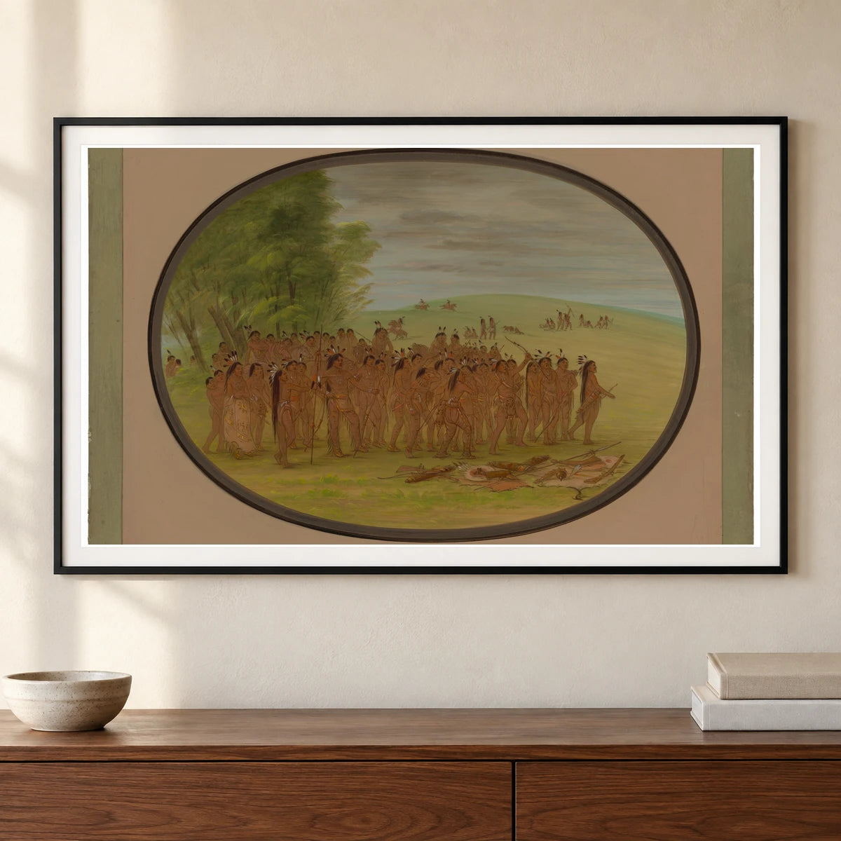 Game Of The Arrow Mandan 1965.16.83 — Famous Paintings shown in a styled interior
