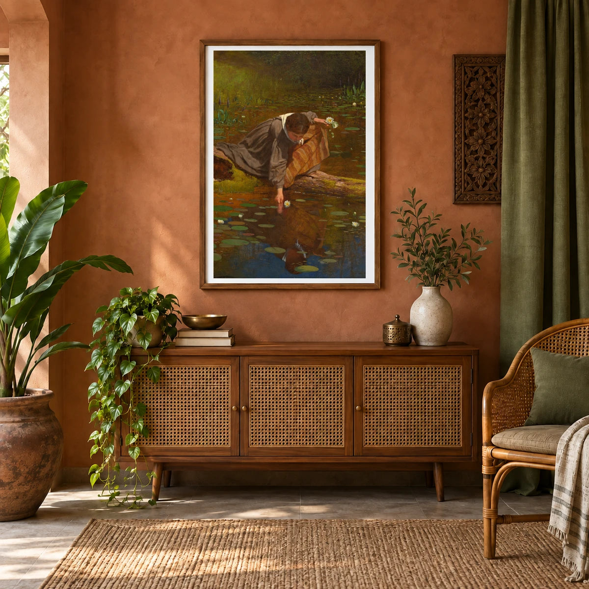 Gathering Lilies 2008.66.3 — Famous Paintings shown in a styled interior