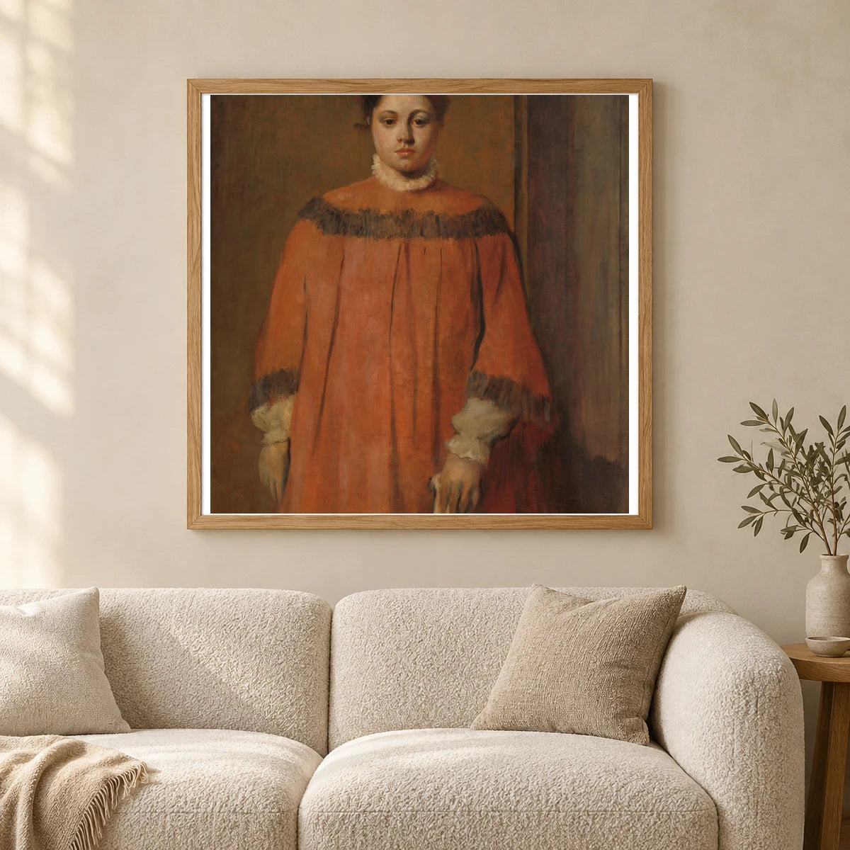 Girl In Red 1963.10.17 — Famous Paintings shown in a styled interior