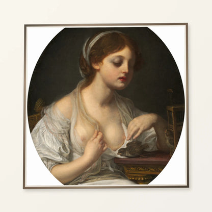 Girl With Birds 1960.6.19 — Famous Paintings famous paintings print by SaamCrafts