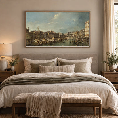 Grand Canal With The Rialto Bridge, Venice 1942.9.27 — Famous Paintings shown in a styled interior