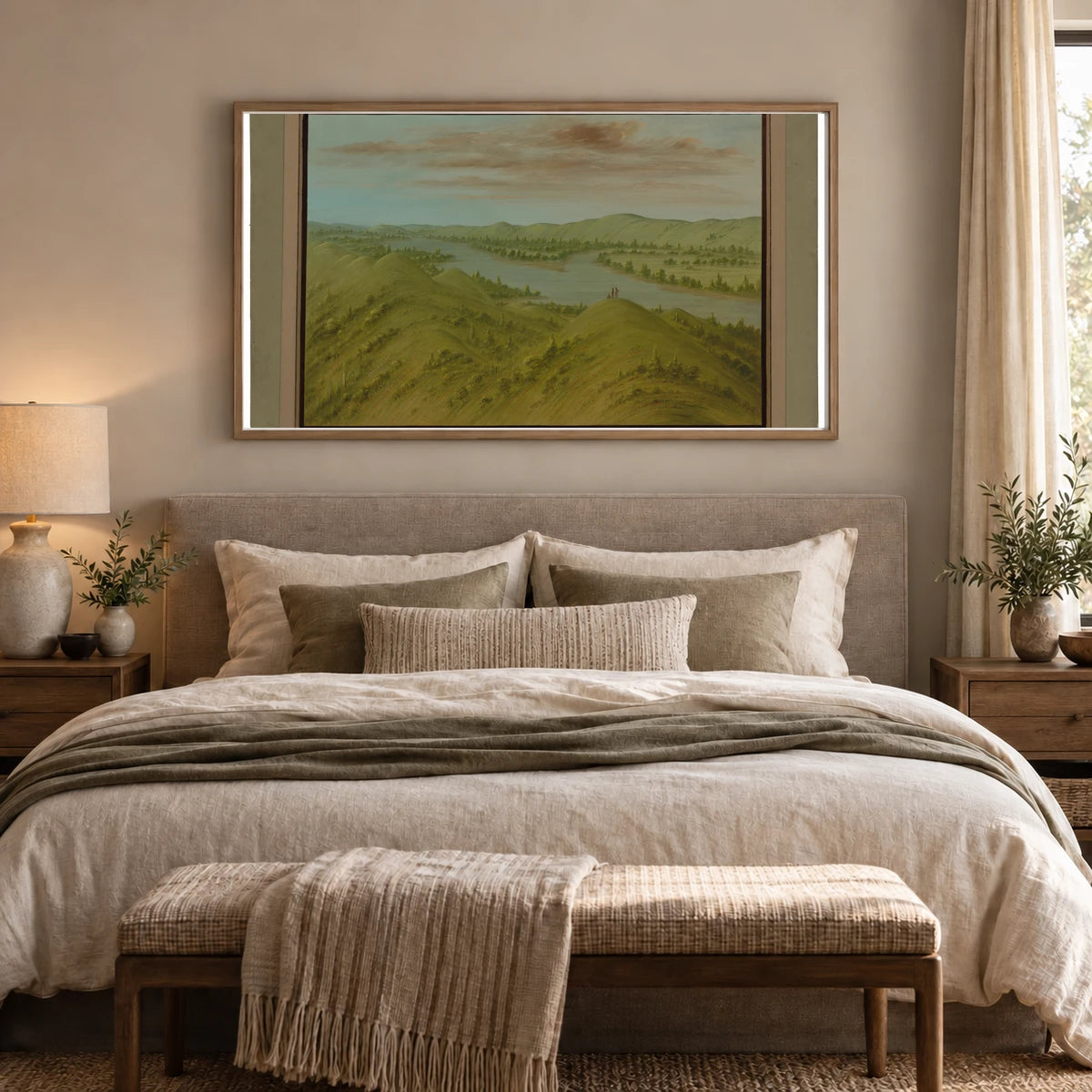 Grassy Bluffs, Upper Missouri 1965.16.193 — Famous Paintings shown in a styled interior