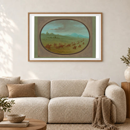 Halsey S Bluff Sioux Indians On The March 1965.16.13 — Famous Paintings shown in a styled interior