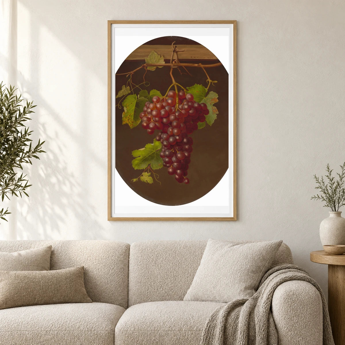Hanging Bunch Of Grapes 2018.44.21 — Famous Paintings shown in a styled interior