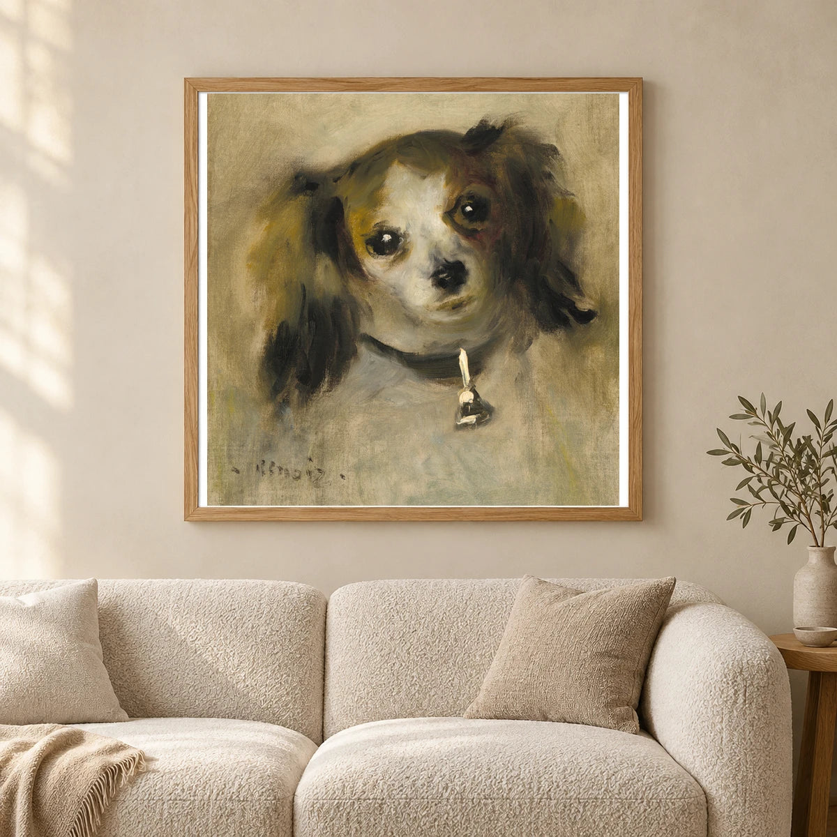 Head Of A Dog 1970.17.57 — Famous Paintings shown in a styled interior