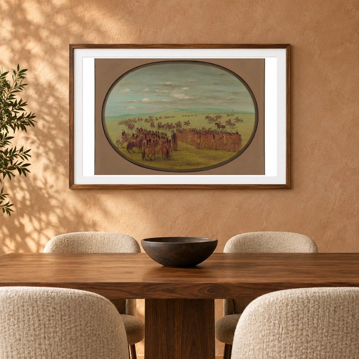 Horse Racing Minatarrees 1965.16.183 — Famous Paintings shown in a styled interior