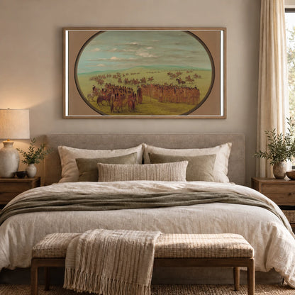 Horse Racing Minatarrees 1965.16.183 — Famous Paintings shown in a styled interior