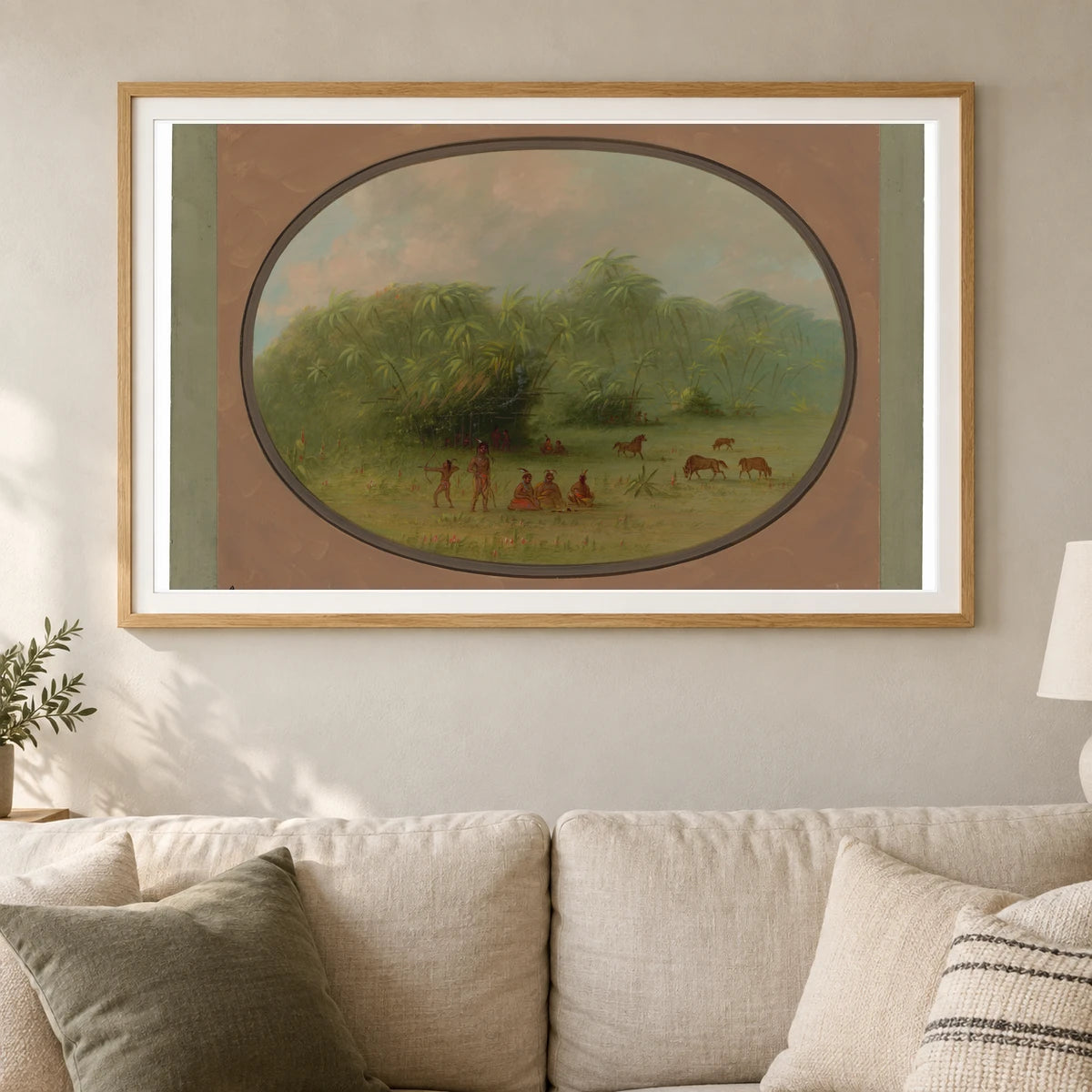 Indians And Horses In The Forest 1965.16.312 — Famous Paintings shown in a styled interior