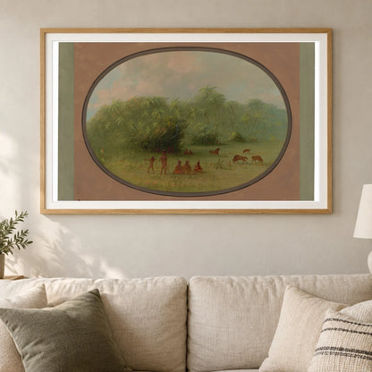 Indians And Horses In The Forest 1965.16.312 — Famous Paintings shown in a styled interior